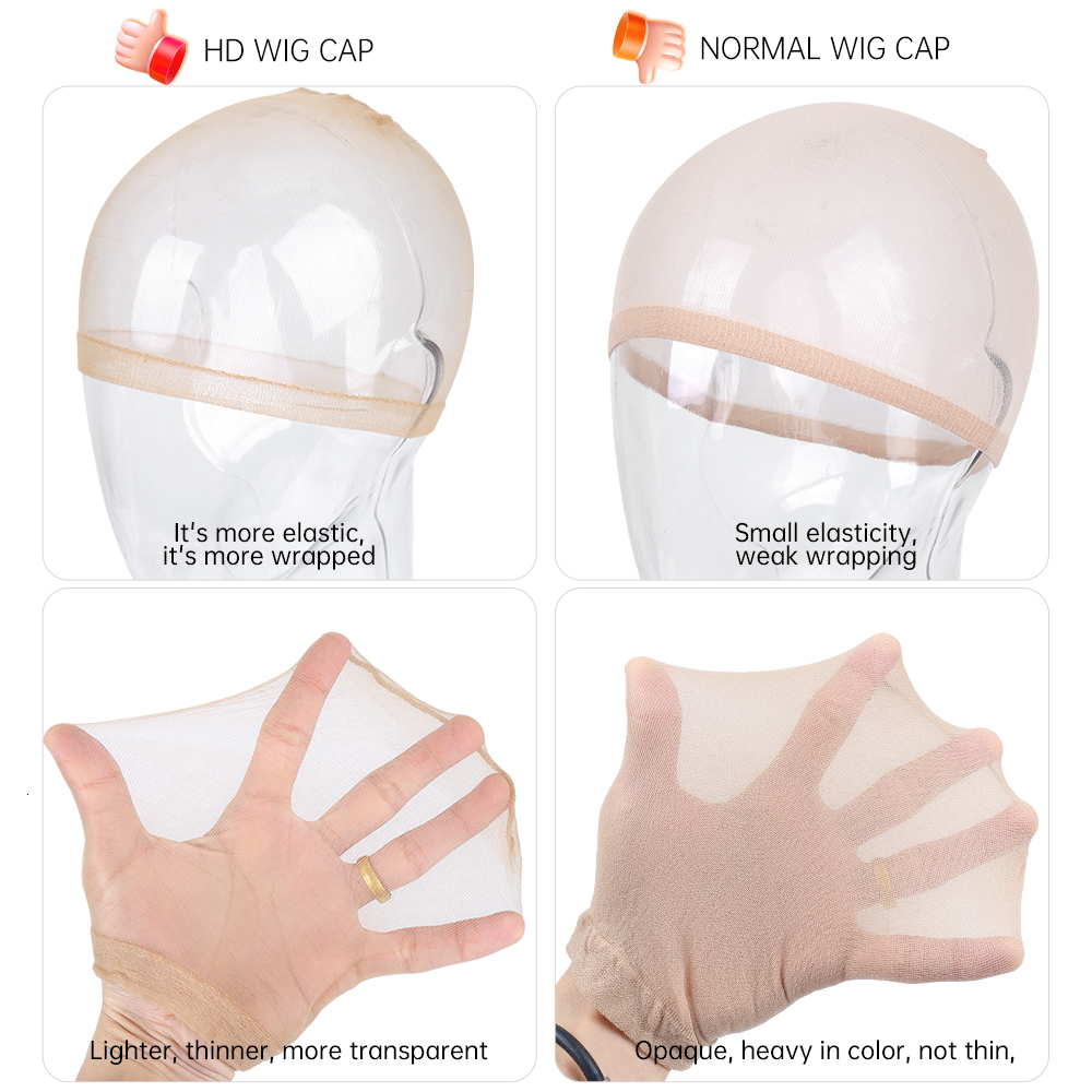 Caps 1020Pcs Hd Thin Stocking Cap Deluxe Cap Hair Net For Weave Nylon Stretch Mesh Cap Hd Caps For 230724