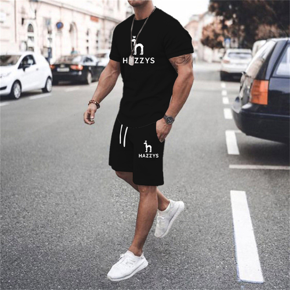 Mens Tracksuits Summer Tshirt Shorts Breathable Sports Set Simple Solid Color 3d Printed Casual Fashion Top Beach 230724