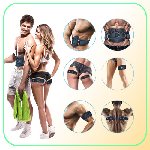 Full Set EMS Wireless Muscle Stimulator Trainer Smart Fitness Abdominal Training Hip Trainer Machine Electric Muscle Stimulator