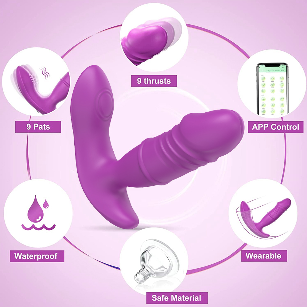 Vibrators Bluetooth application vibrating vibrator for female Dildo expansion patch G-spot tactile stimulator remote hip plug sex toy for lovers 23072
