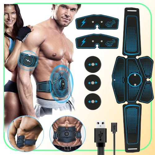Full Set EMS Wireless Muscle Stimulator Trainer Smart Fitness Abdominal Training Hip Trainer Machine Electric Muscle Stimulator