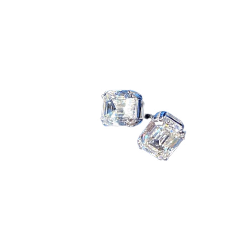 Stud Vinregem 100 925 Sterling Silver Emerald Cut G Created Moissanite Diamonds Gemstone Earrings Ear Studs Fine Jewelry Wholesal