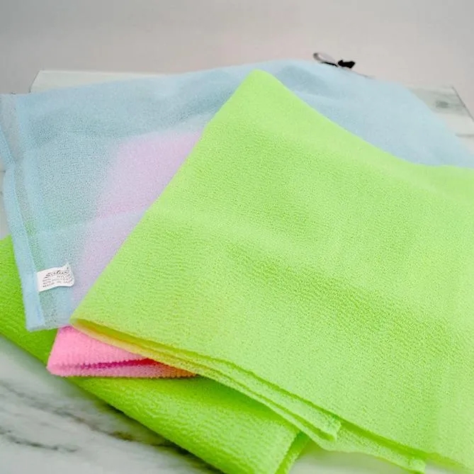 30x90cm Novel Multicolor Salux Nylon Japanese Exfoliation Beauty Care Bath Cloth Towel Back Scrub Cream