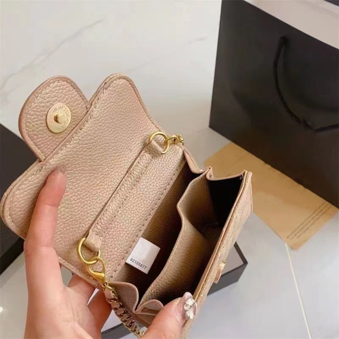 Classic Designer Caviar Crossbody Bags Lady Luxury Letter Design Clutch Handbags Womens Shoulder Mini Gold Chain Bag Coin Purse Leather Handbag