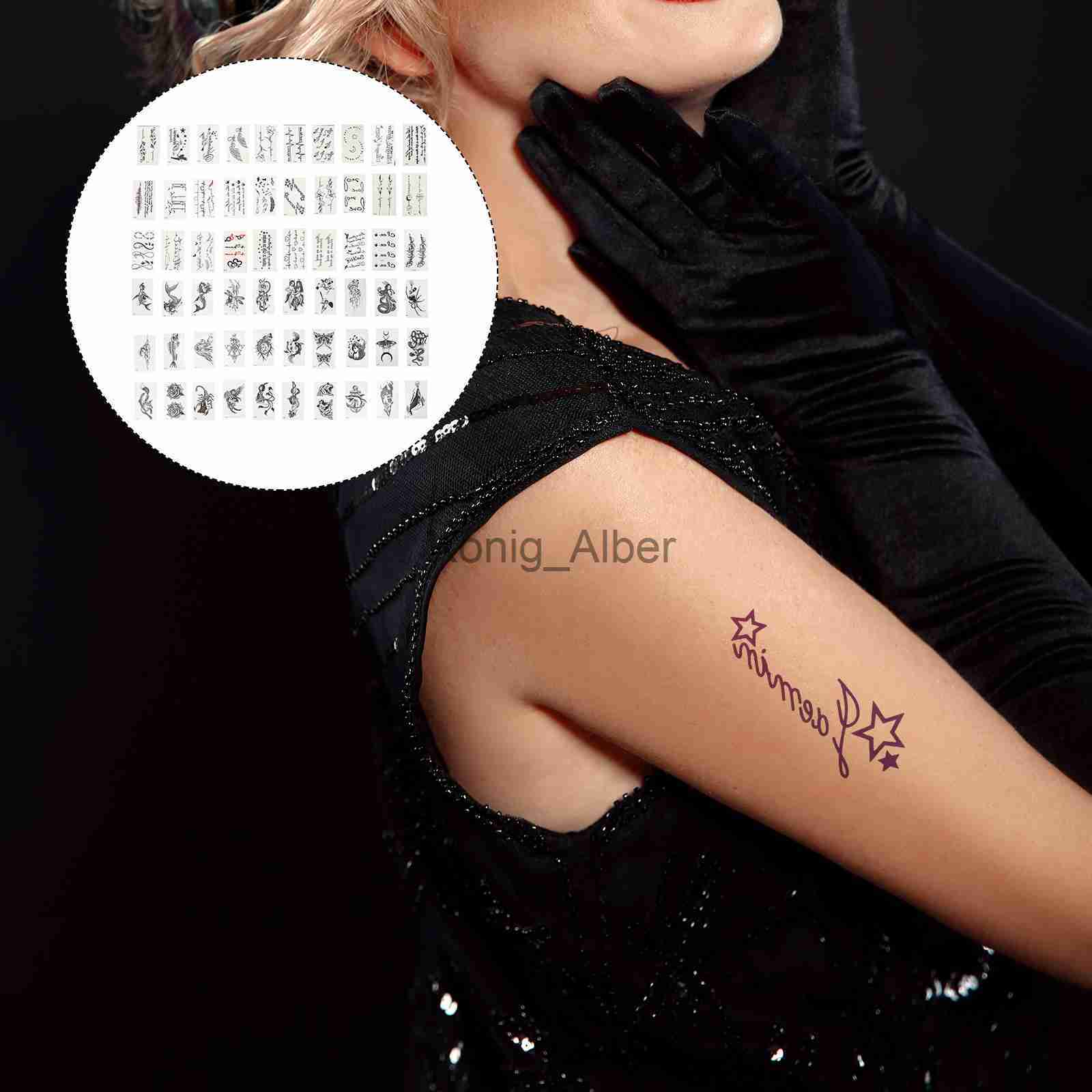 Temporary Tattoos 60 Sheets Mens Totem Tattoo Black Sticker Arm Tattoos Adulting Stickers Tattoo Stickers Small Fresh Body Tattoos Mens x0724