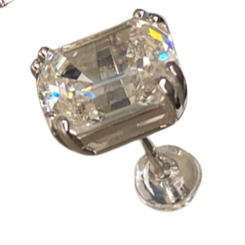 Stud Vinregem 100 925 Sterling Silver Emerald Cut G Created Moissanite Diamonds Gemstone Earrings Ear Studs Fine Jewelry Wholesal