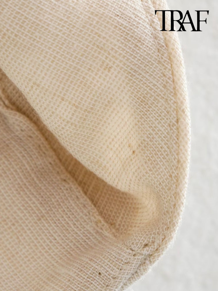 Women's Tanks Camis TRAF Women Sexy Fashion Backless With Bow Tied Crop Tank Tops Vintage Crossover Halter Neck Female Mujer 230721