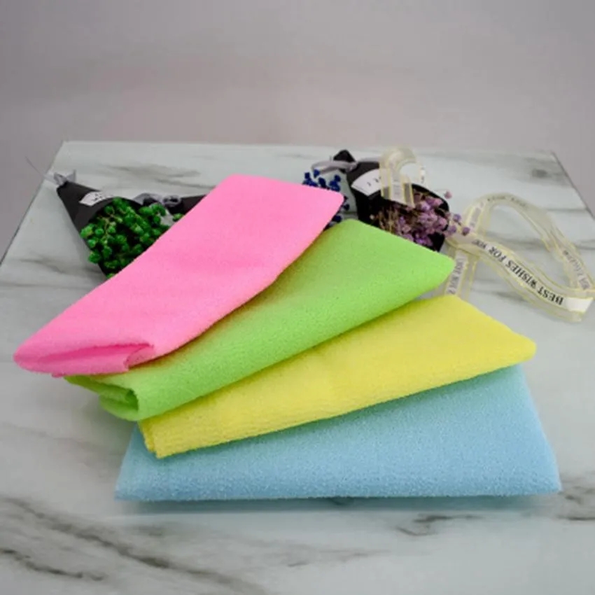 30x90cm Novel Multicolor Salux Nylon Japanese Exfoliation Beauty Care Bath Cloth Towel Back Scrub Cream