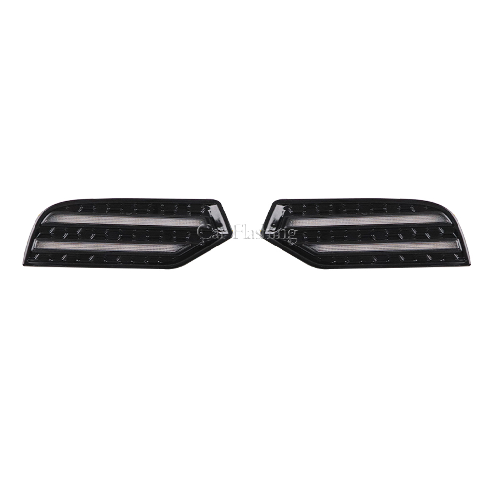 LED DRL Headlight Eyebrow Daytime Running Light For Toyota Sequoia 2022 2023 With dynamic Yellow Turn Signa Fog lamp