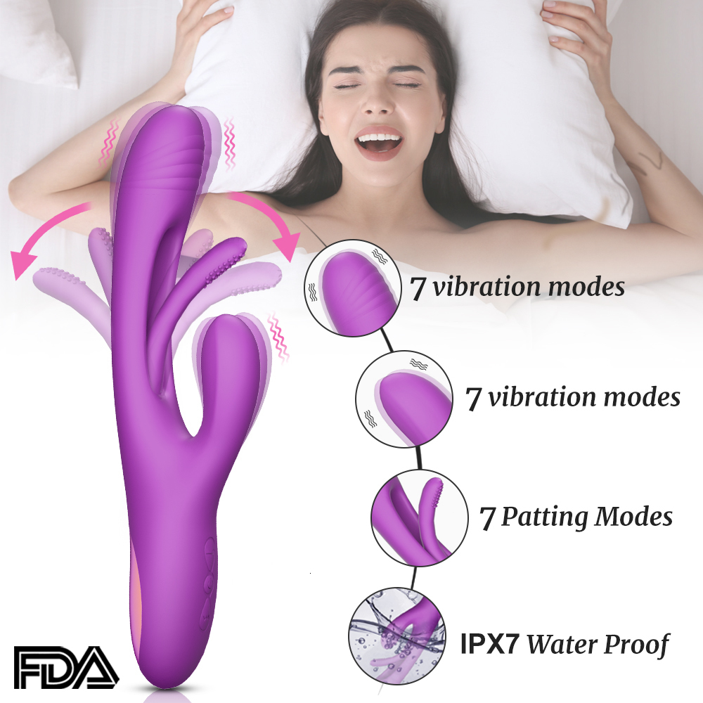 Vibrators Rabbit Tapping G-Spot Pattern Vibrator Female Clitoral Stimulator Powerful 21 Mode Sex Toy Female Dildo Product Adult 230724