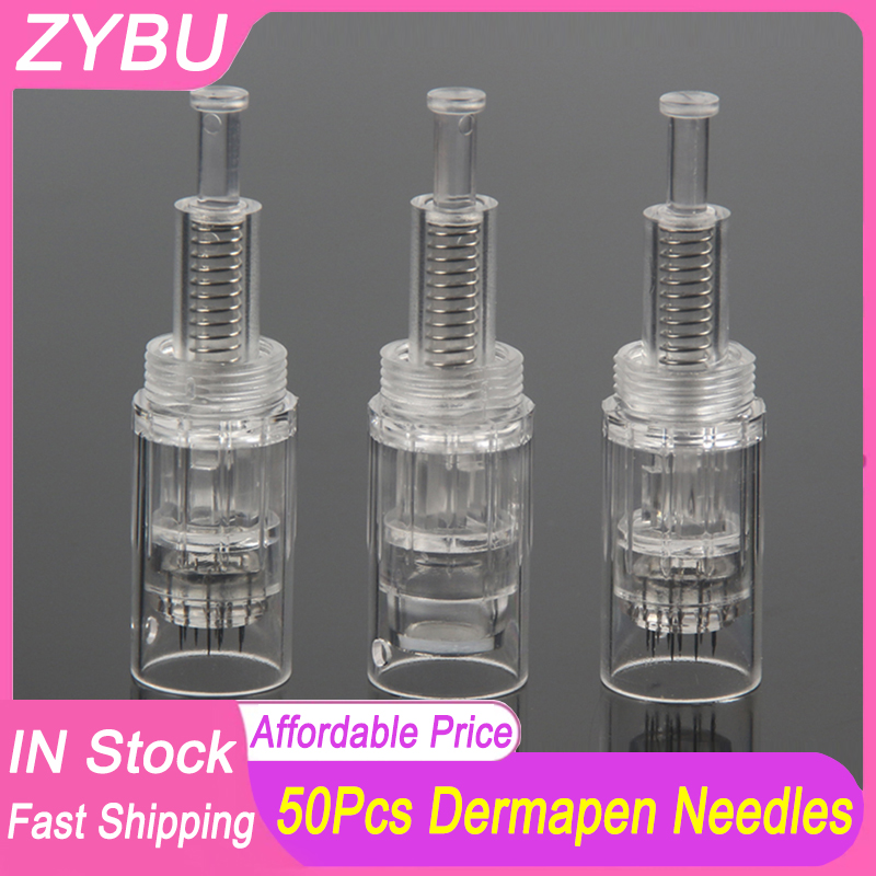 50PCS Screw Port Microneedling Needles Derma Pen Cartridges Professional Dermapen Mesotherapy Needle Skin Care Drag MTS Nano Cartridge