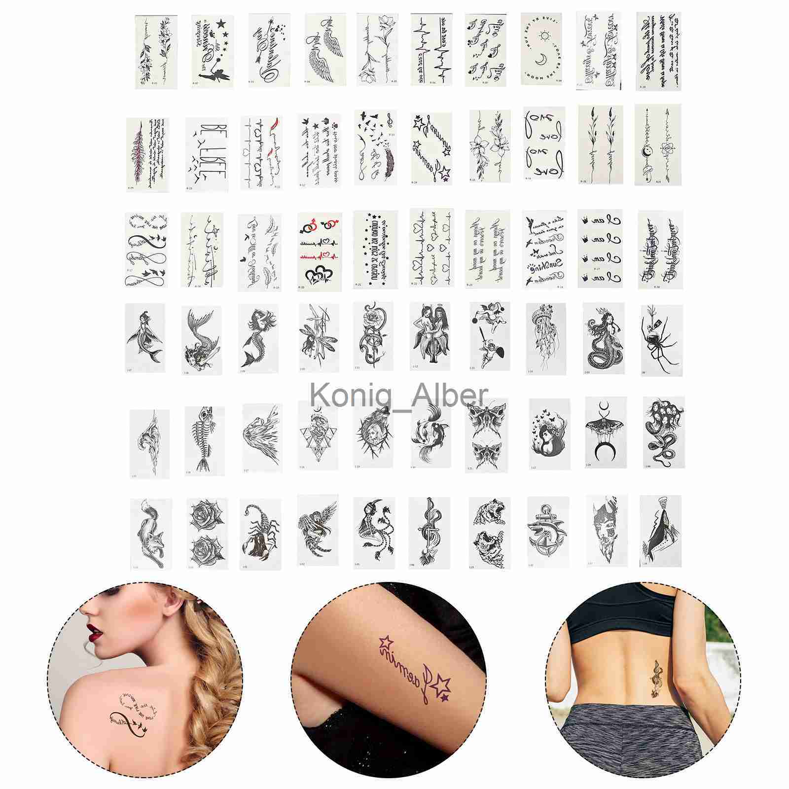 Temporary Tattoos 60 Sheets Mens Totem Tattoo Black Sticker Arm Tattoos Adulting Stickers Tattoo Stickers Small Fresh Body Tattoos Mens x0724