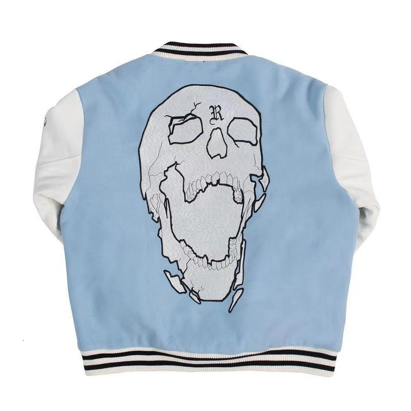 Men s Jackets Street Vintage Clothing Skull Embroidered Baseball Jacket American Patchwork Letter Loose Fashion 230724
