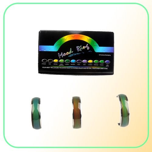 whloe 100Pcslot Whole Jewelery Bulks Mixed Change Color Silver Plated Mood Ring Temperature Emotion Feeling Rings For Wom