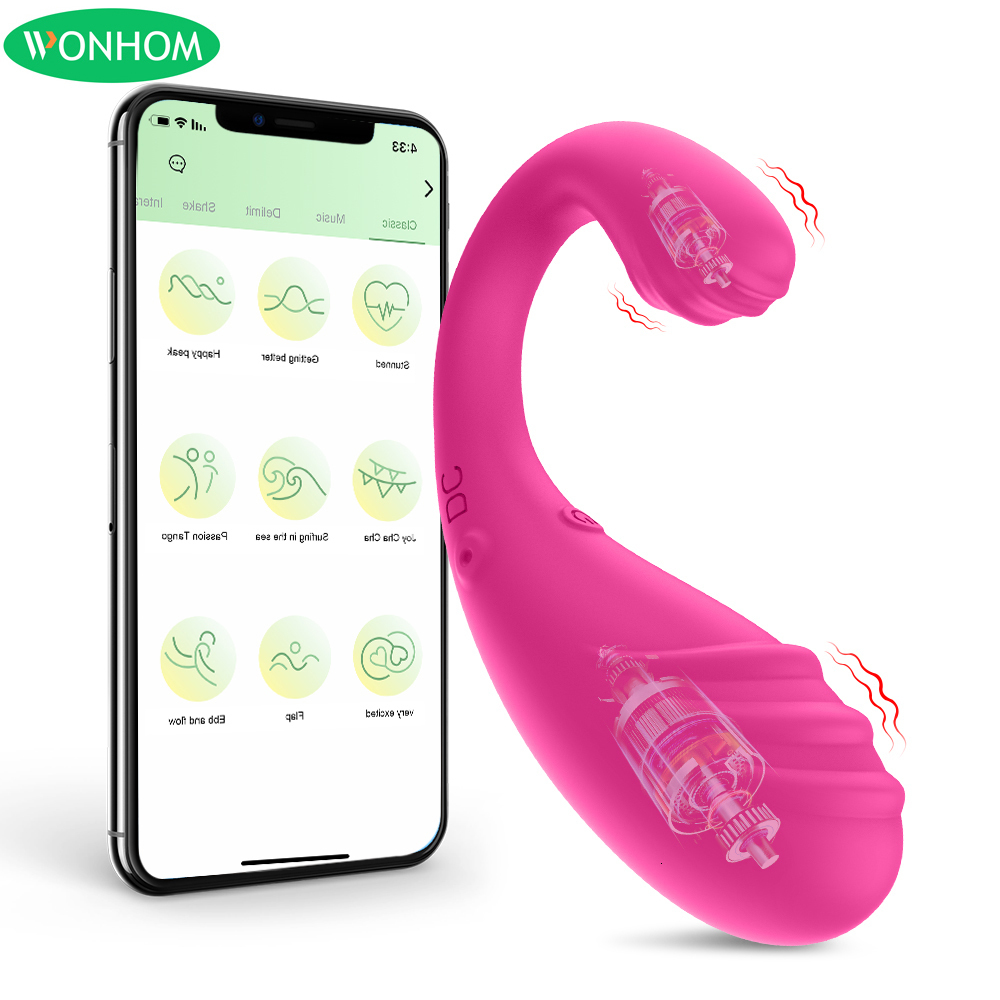 Vibrators Application controlled vaginal dual vibrator G-Spot anal vibrating egg massager wearable stimulator adult sex toy 230724