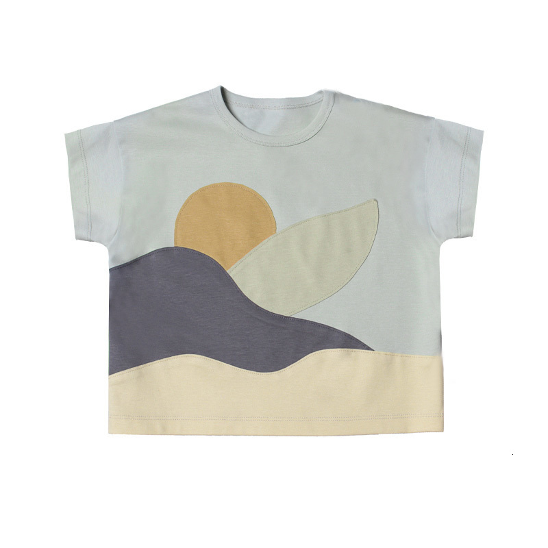 Clothing Sets Baby Boy Pure Cotton Short Sleeve T Shirts Summer Oversize Patch Popsicle Shirt Soft Girls Tees O neck Pullover 230724