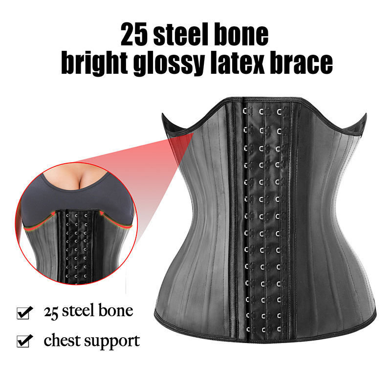Waist Tummy Shaper 25 Steel Bone Latex Waist Trainer Plus Size Tight Chest Shape Weight Loss Abdomen Female Shaped Pattern Waist Belt Reduce Girl Size