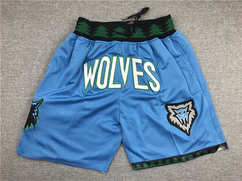 Timberwolve Basketball Short Minnesotas Hip Pop Running Pant With Pocket Zipper Stitched Size S-XXL