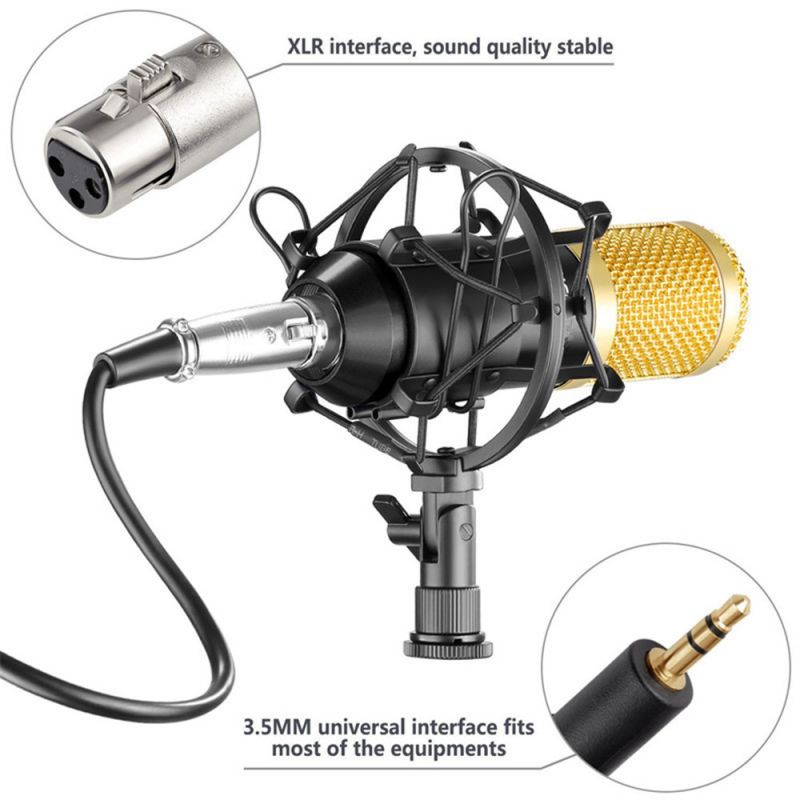 bm-800 professional condenser microphone bm800 kit microphone for computer shock mount foam cap cable as bm 800 microphone