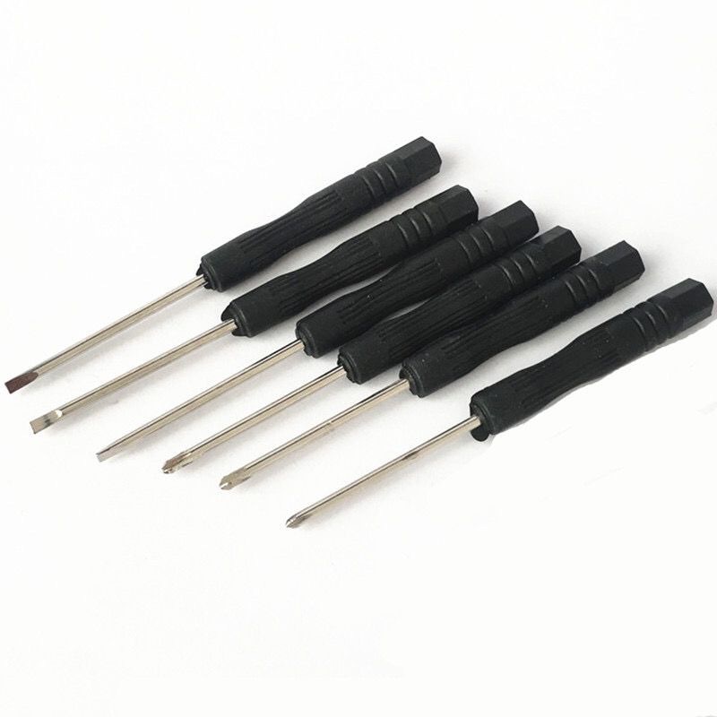 New Mini Screwdriver 3.0 Phillips 3.0mm Slotted Flathead Straight Screwdrivers Black Open Tool for Repair