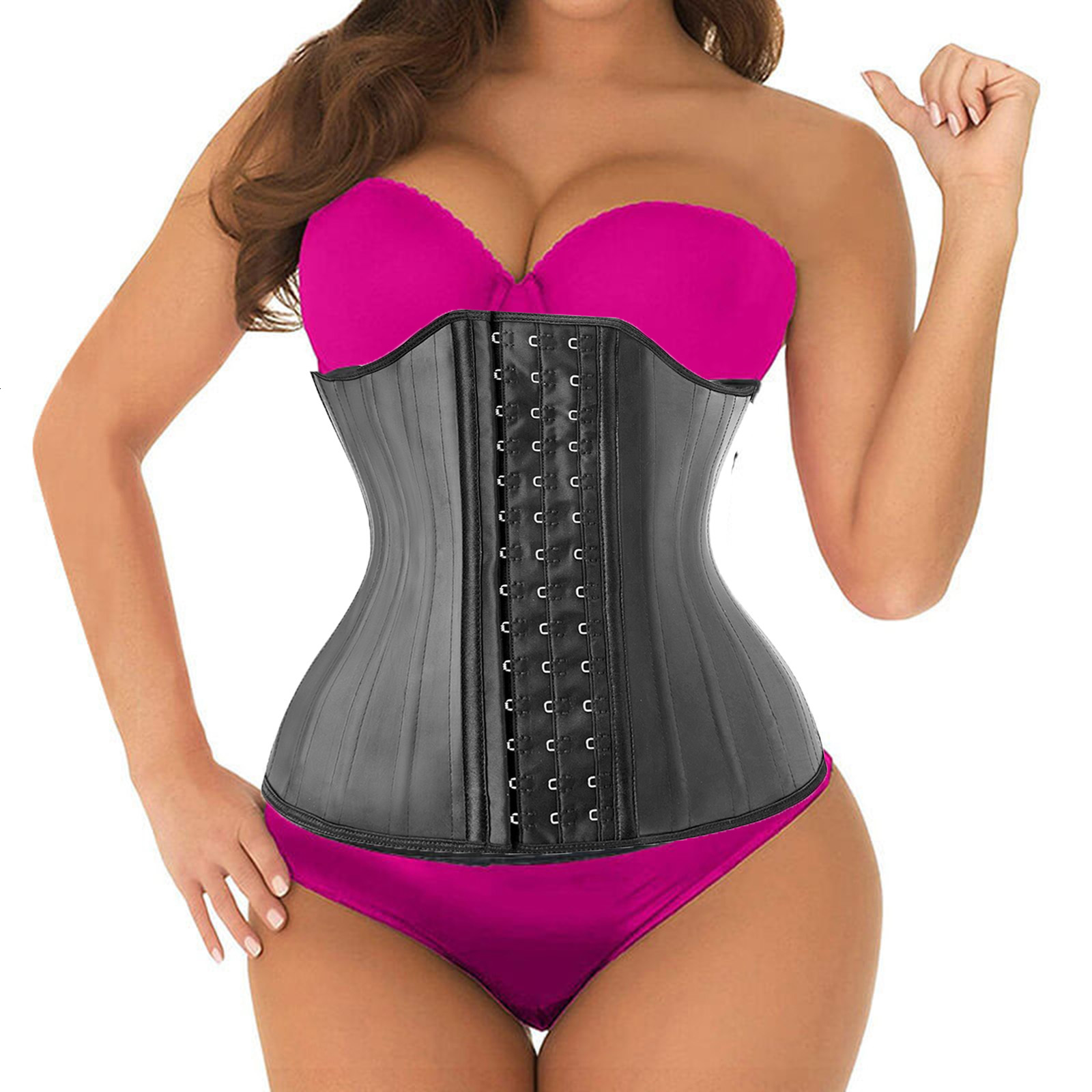 Waist Tummy Shaper 25 Steel Bone Latex Waist Trainer Plus Size Tight Chest Shape Weight Loss Abdomen Female Shaped Pattern Waist Belt Reduce Girl Size