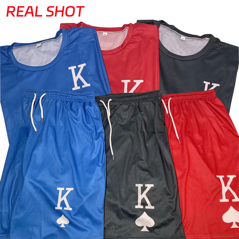 Mens Tracksuits Summer Suit Casual Fashion Printed TShirt Beach Shorts ONeck 2 Pieces Asian Size XS6XL 230724