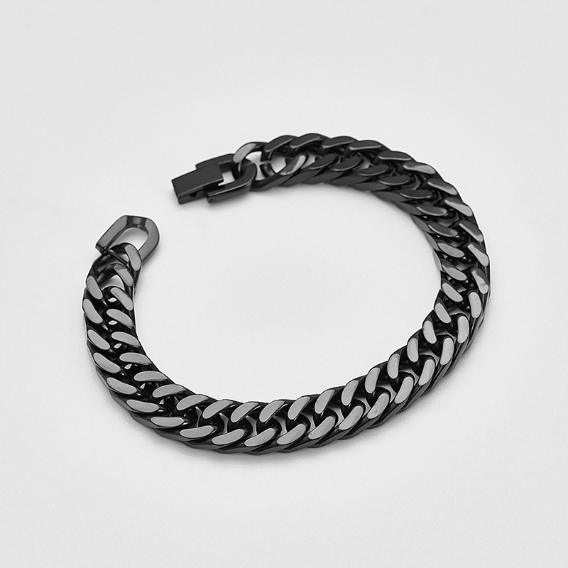 Stylish Male Miami Cuban Style Stainless Steel Bracelet with Adjustable Links (Sizes: 8mm, 10mm, 12mm)