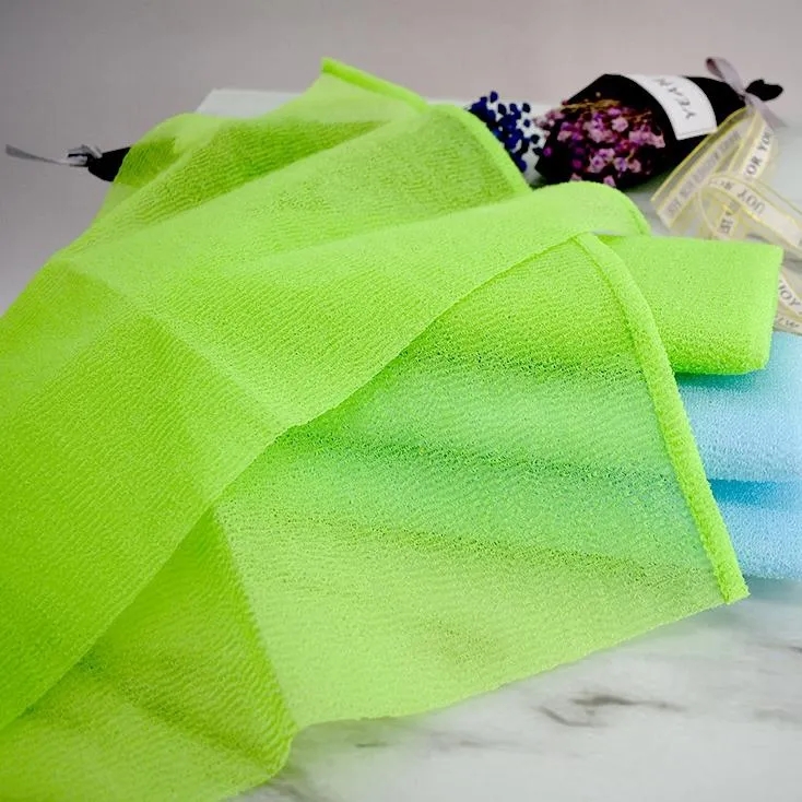 30x90cm Novel Multicolor Salux Nylon Japanese Exfoliation Beauty Care Bath Cloth Towel Back Scrub Cream