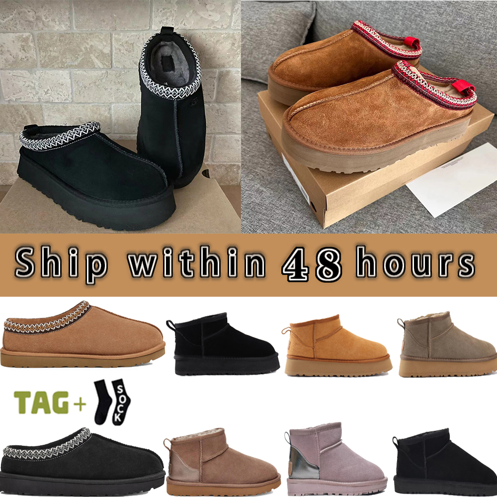 Designer BootsWomens booties bootTasman Slippers Slides Mules Women Men Ultra Mini Platform Boot Slip-on Shoes Suede Upper Fall Winter shoes