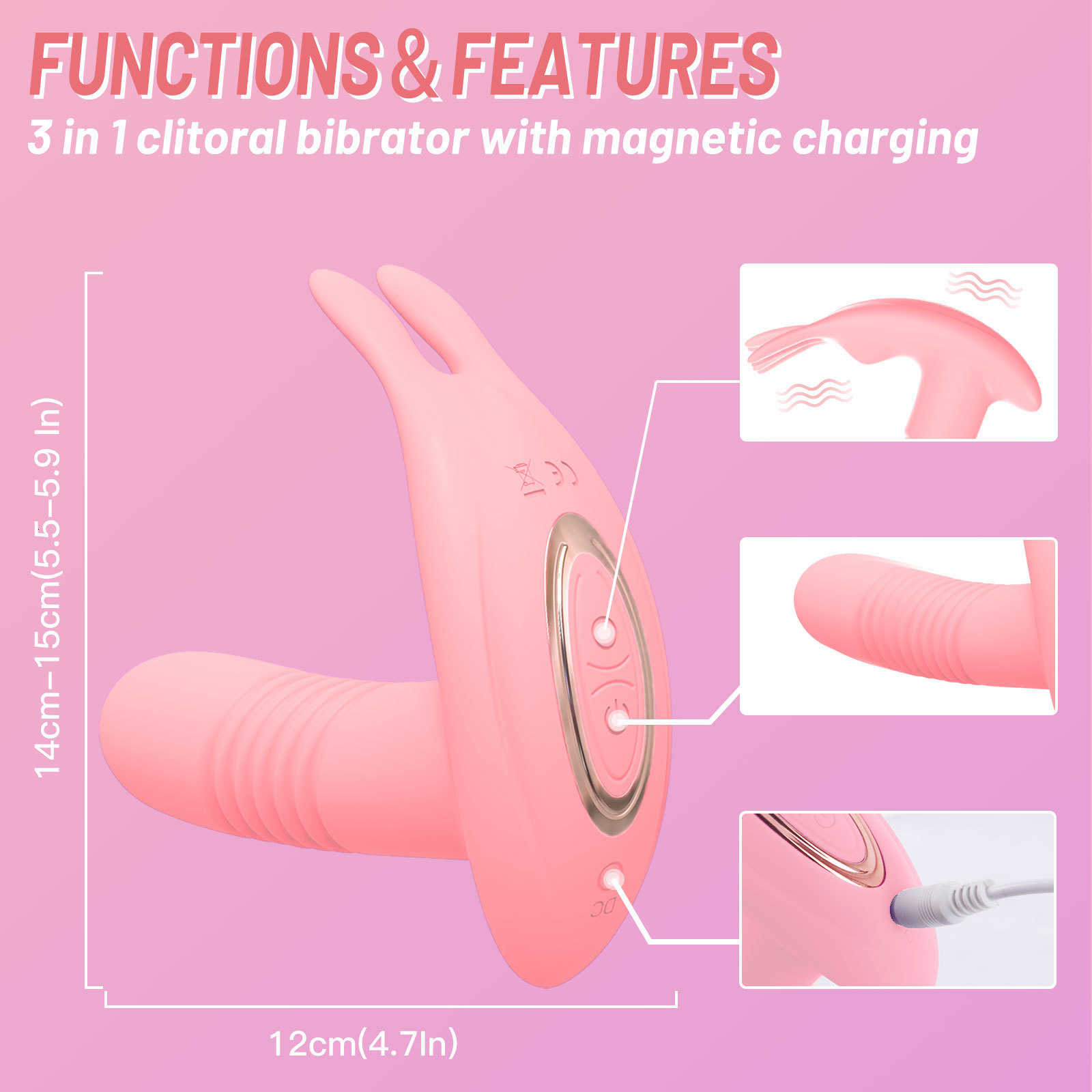 Vibrators Rotating vibrator stimulates telescope Dildo vagina G-spot massage clitoral stimulator female Sex toy 230724