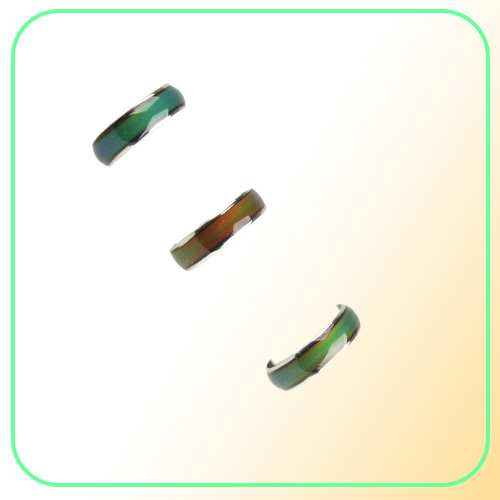 whloe 100Pcslot Whole Jewelery Bulks Mixed Change Color Silver Plated Mood Ring Temperature Emotion Feeling Rings For Wom