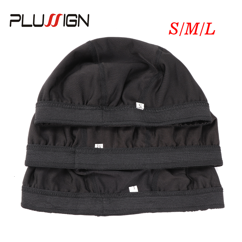 Wig Caps Plussign 10Pcs Wholesale Spandex Mesh Dome Wig Cap Elastic Hair Net Glueless Hairnet Wig Cap For Making Wigs Black U Part Caps 230724