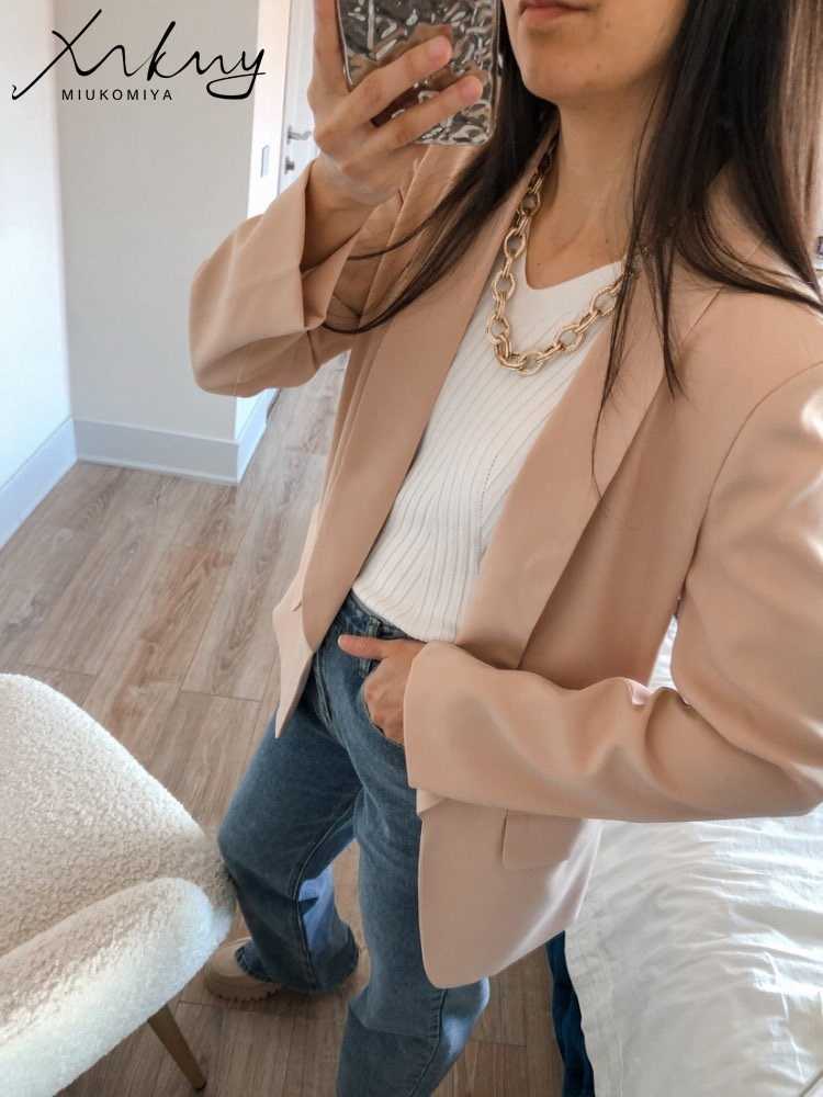 Rose Red Blazers For Women Spring 2023 Casual Coats Black Women's Jacket Suit Basic Slim Summer Blazer Women Jacket Office