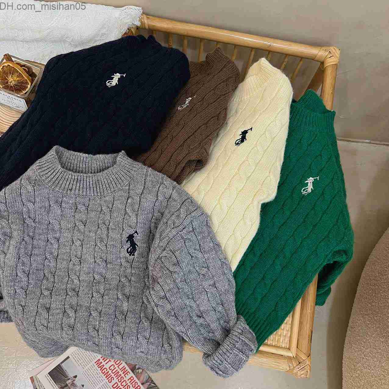 Pullover New Cotton Kids Sweaters Knitted Retro Pullover Sweaters Winter Autumn Boys Girl Cardigan o Neck Children Solid Sweater 2-7T Z230726