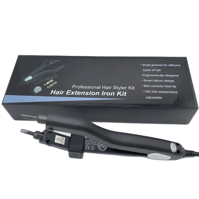 Connectors L-601 Heat Hair Connector 220 Degree Fusion Iron Black Hair Styler Kit 230724
