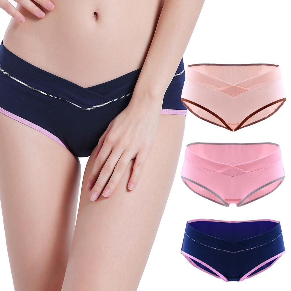 Maternity Intimates ZTOV 3PCSLot Maternity Underwear Panties for Pregnant Women Pregnancy Clothes U-shaped Low-Waist Briefs Intimates XXL 230724