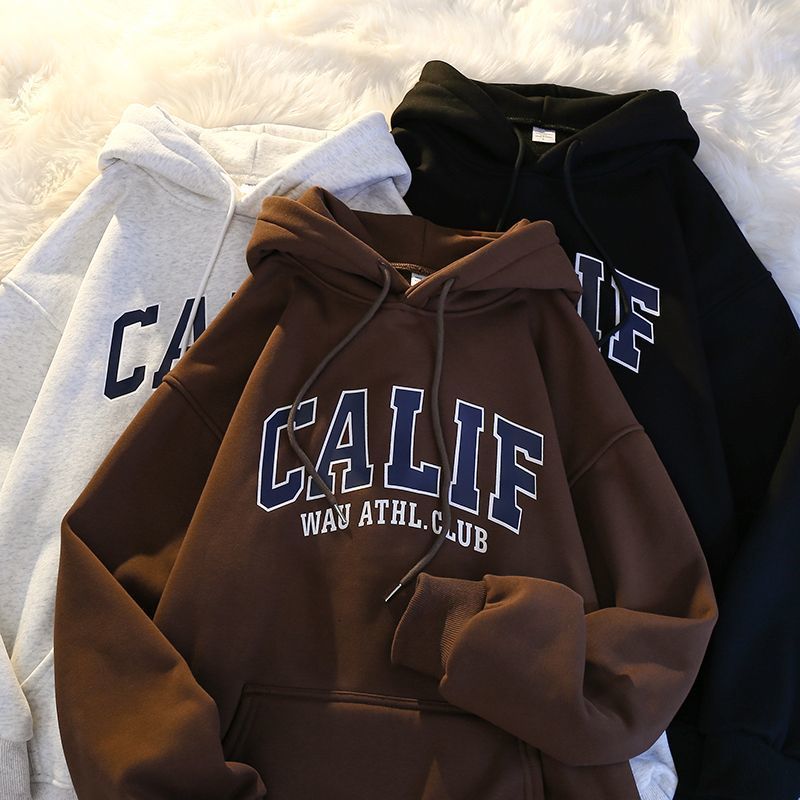 Womens Hoodies Sweatshirts ALANOS Woman Winter Sweatshirt Letter Print Hooded Pullovers Korean Fashion Loose Casual Fleece Pullover Women Clothing 230