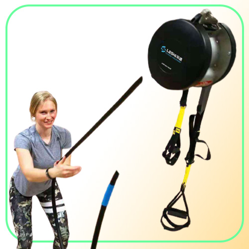 High Quality Gym Pull Rope Machine Hanging Rope Trainer Wall Pulley Endless Rope Fitness Equipment Core Training X0524