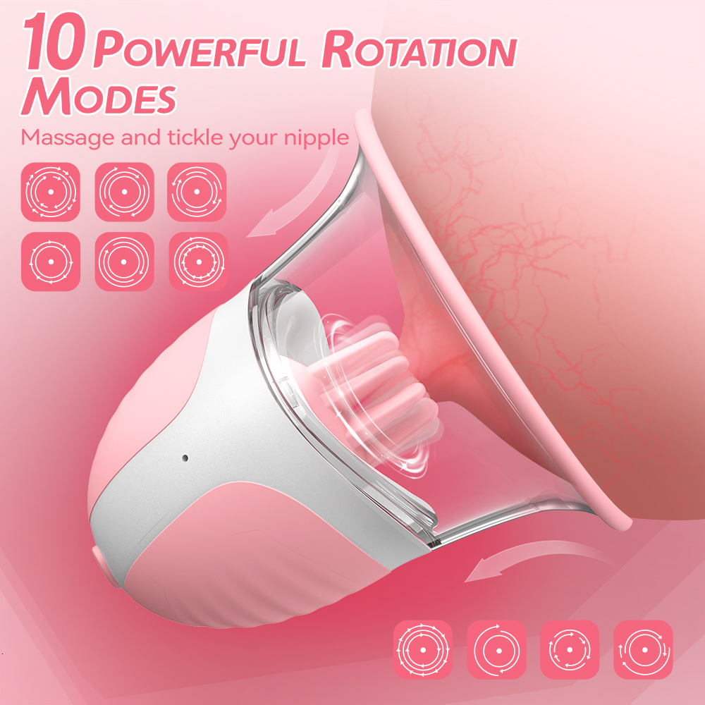 Adult Toys Nipple Toy suction cup powerful manual suction cup stimulation massager with 10 vibration and rotation modes wireless adult sex toy 230725