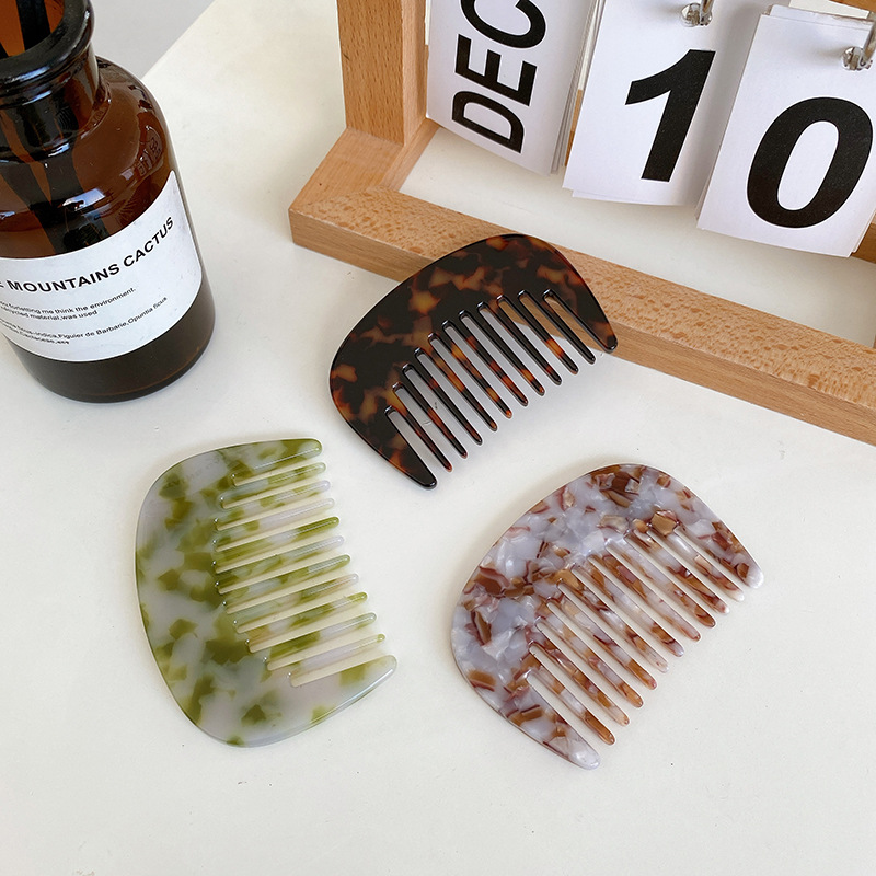 Fashion Marbling Pattern Hair Brushes Wholesale Detangle Hair Brush Comb U Shape Mini Portable Pocket Hair Comb