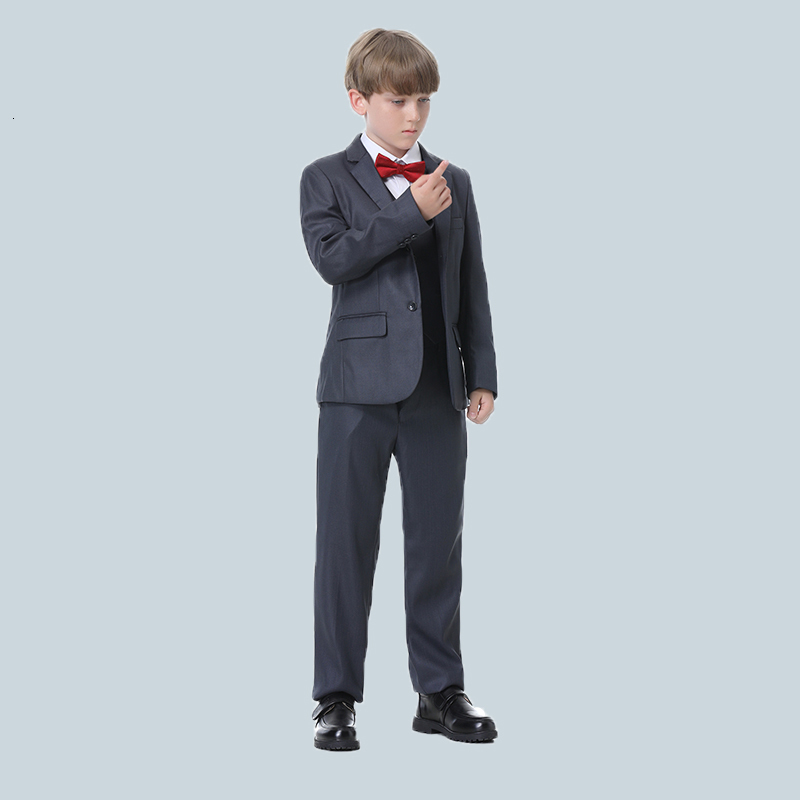 Suits Nimble Spring Autumn Formal Boy Suit for Weddings Children Party Host Costume Wholesale Clothing 3Pcs Set Blazer Vest Pants 230724