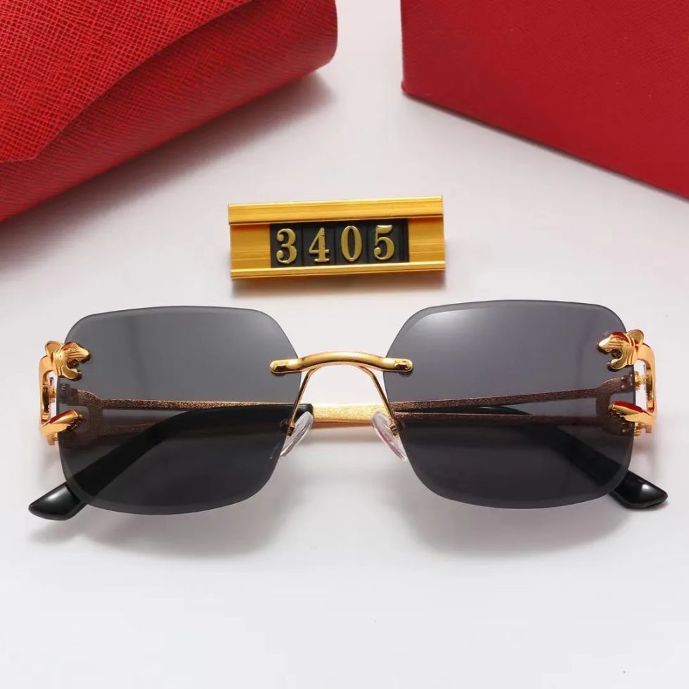 Mens designer sunglasses oversized brown carti glasses luxurys sunglasses man retro trend gold frame rectangula eyeglasses original box square sunglasses