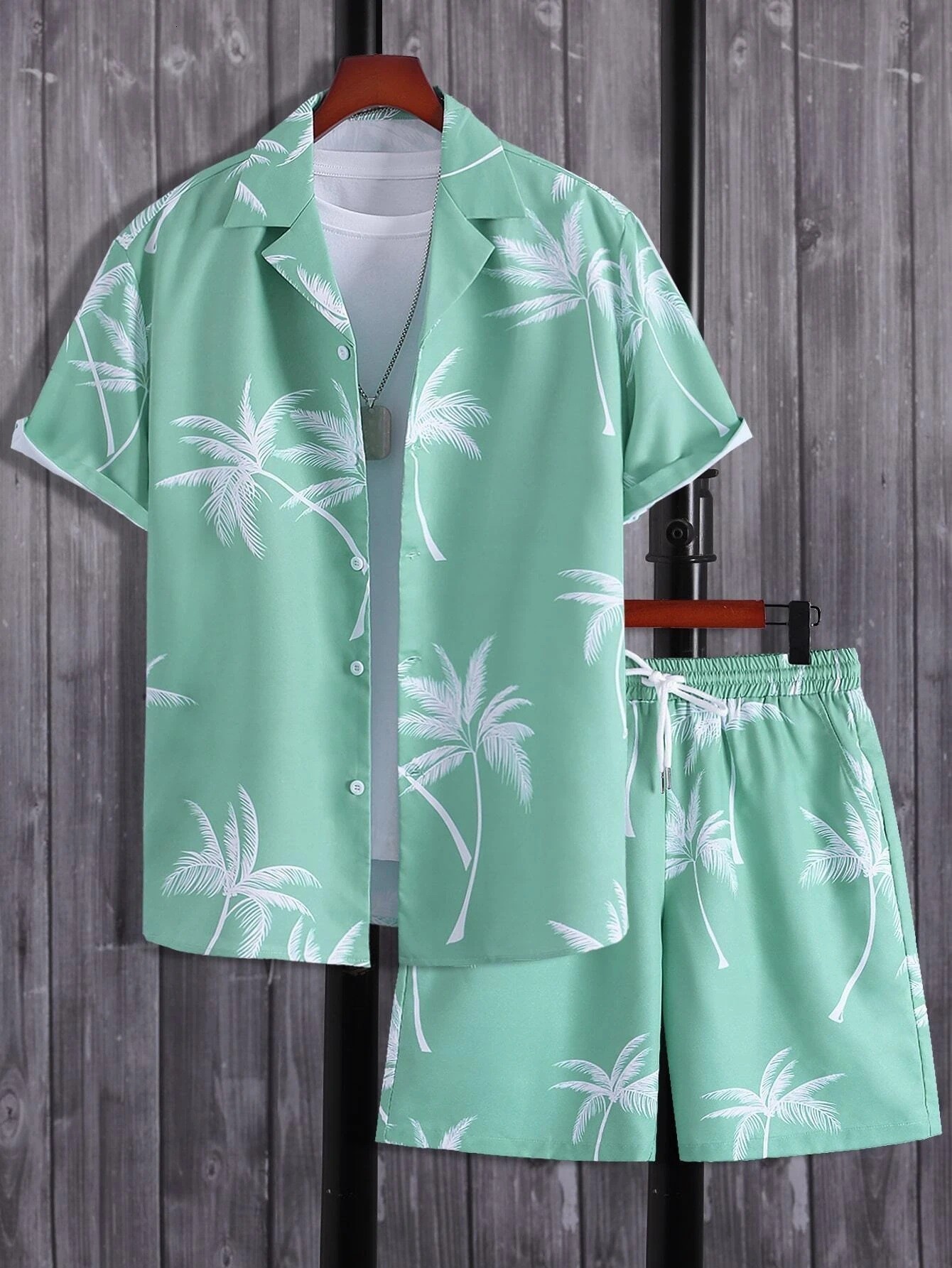 Men's Tracksuits Beach Clothes For Men 2 Piece Set Quick Dry Hawaiian Shirt and Shorts Fashion Clothing Printing Casual Outfits Summern 230724