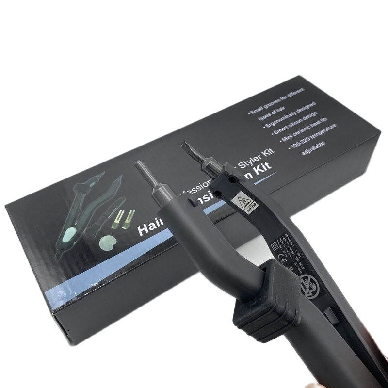 Connectors L-601 Heat Hair Connector 220 Degree Fusion Iron Black Hair Styler Kit 230724