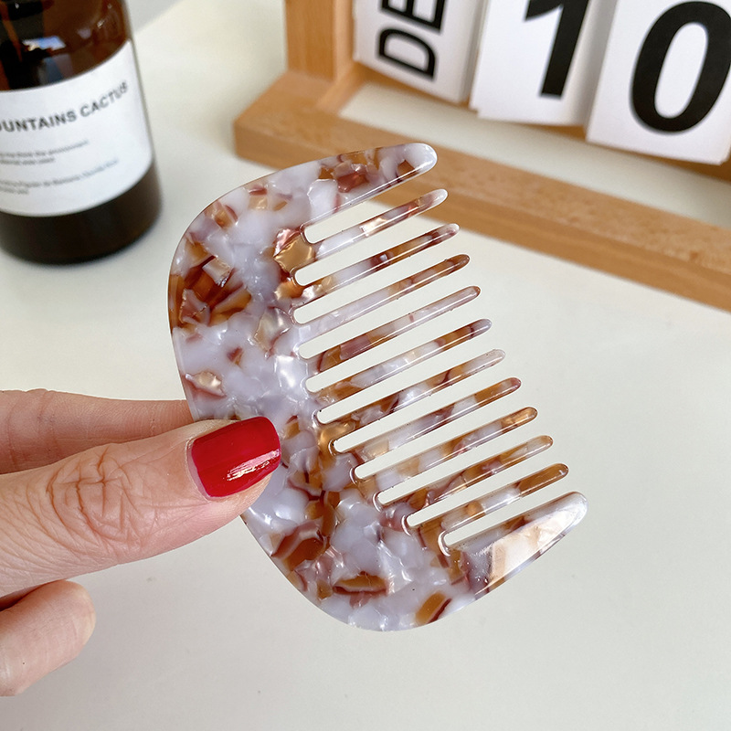 Fashion Marbling Pattern Hair Brushes Wholesale Detangle Hair Brush Comb U Shape Mini Portable Pocket Hair Comb