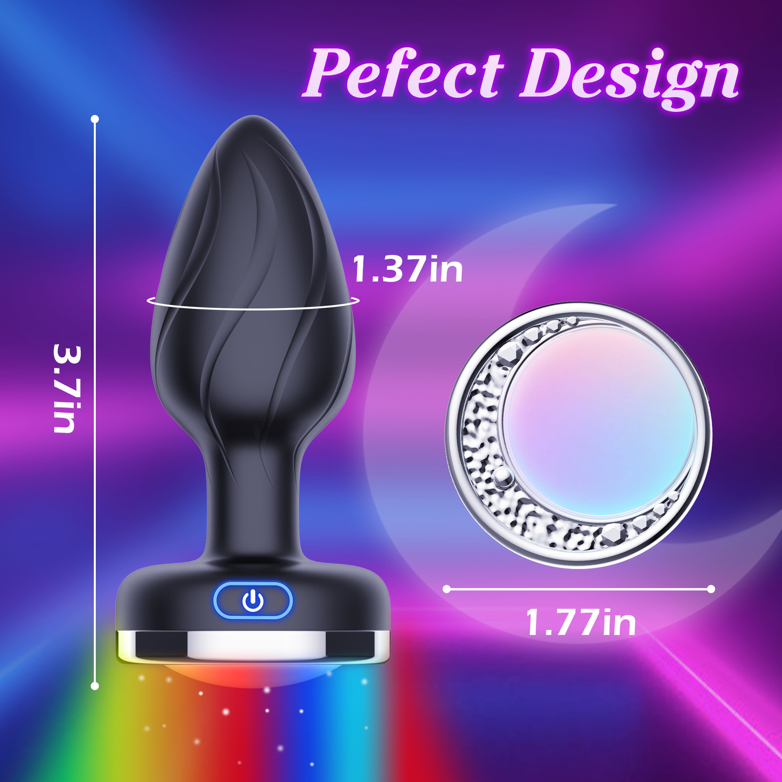Adult Toys 10 Mode Hip Plug Color Led Lamp Anal Plug Vibrator Prostate massage Sex Toy 230724