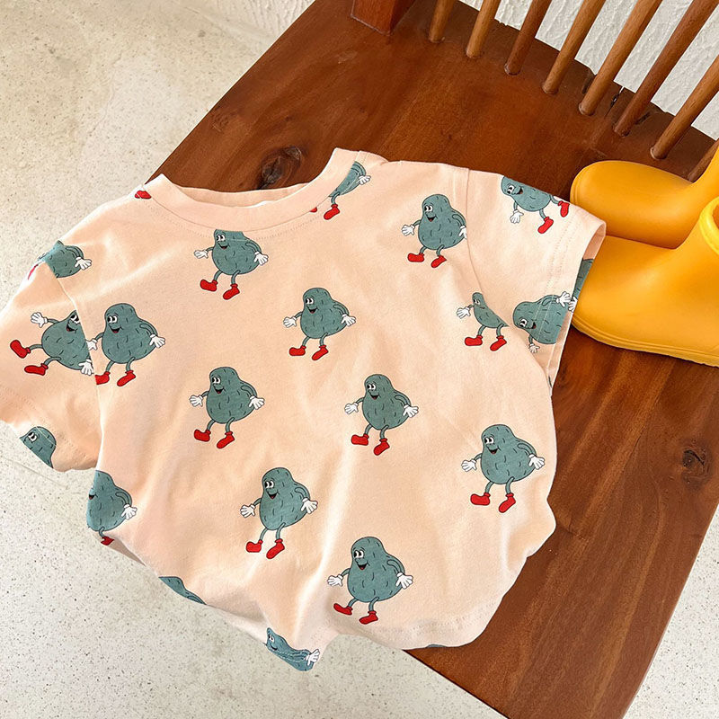 Clothing Sets 100 Cotton Children s T shirt 2023Summer Boys and Girls Cartoon Mouse Printing Short Sleeve T Baby Round Neck Shirt 230724