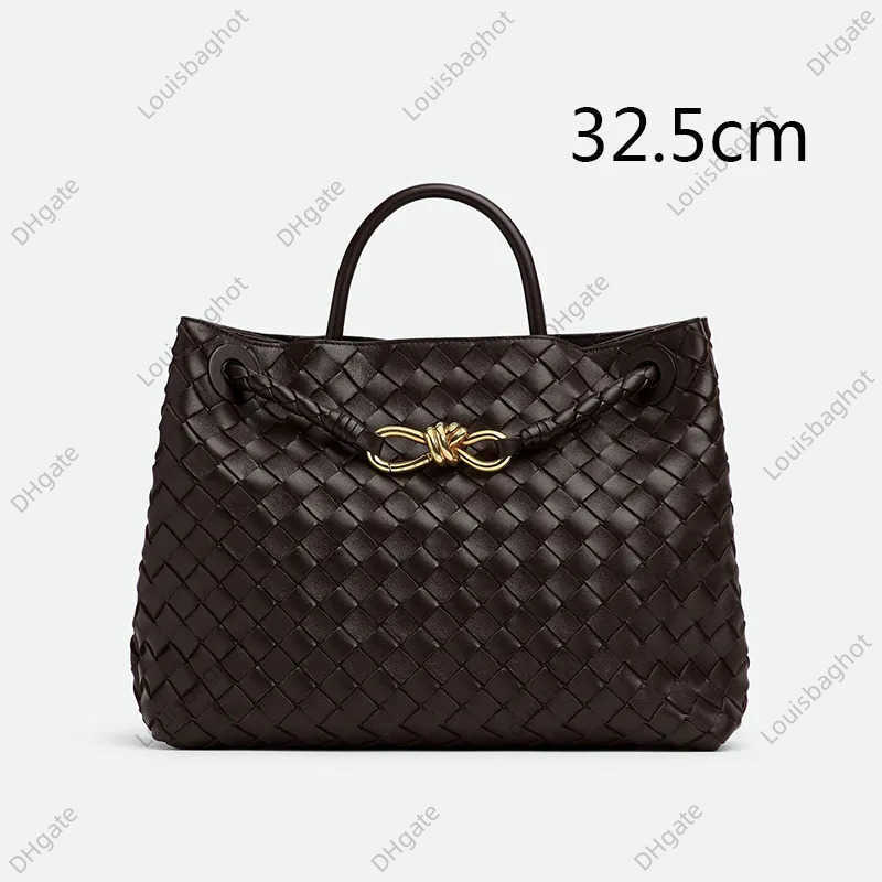 Andiamo Tote Bag Intrecciato Bags Shoulder Large Capacity Knitting Leather Handbags Shopping Women Handbag Purse Crossbody Hobo Pouch Removable Straps