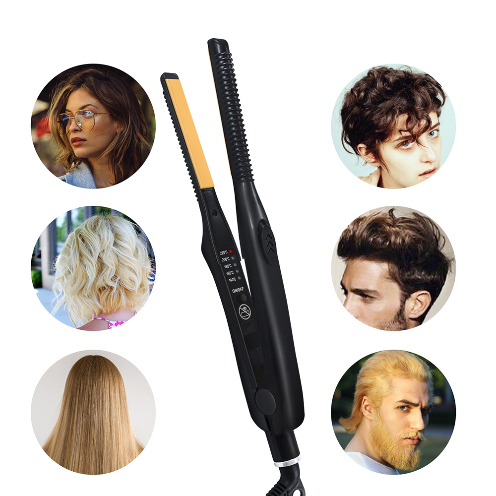 Hair Straighteners 2 In 1 Hair Straightener and Curler Mini Flat Iron Straightening Styling Tools Ceramic Hair Crimper Corrugation Curling Iron 230724