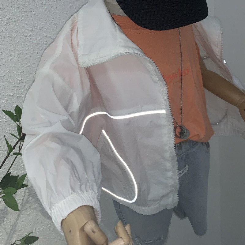 Jackets Summer Fashion Lightweight Outfits Kids Sun Suit Tops with Reflective Strips Full Zip Girls Coats Boys For 1 10 Years 230724